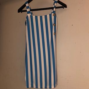 Blue and white summer dress